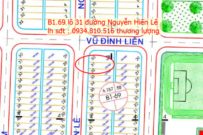 CẦN BÁN LÔ ĐẤT ĐƯỜNG NGUYỄN HIẾN LÊ - TÂY BẮC - 100 M2 - HÒA XUÂN