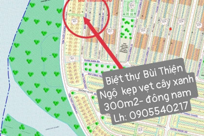 Bán lô biệt thự 2mt vệt cây xanh, đường Bùi Thiện Ngộ, gần cầu Nguyễn Tri Phương