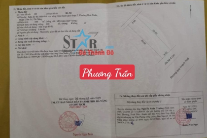 Bán lô đất đường Nguyễn Hiến Lê, Hòa Xuân, Cẩm Lệ, Đà Nẵng