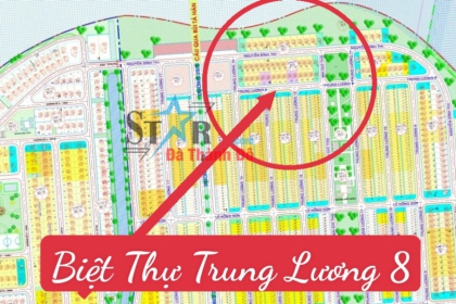 Bán lô đất biệt thự đường Trung Lương 8, đảo vip, Hòa Xuân