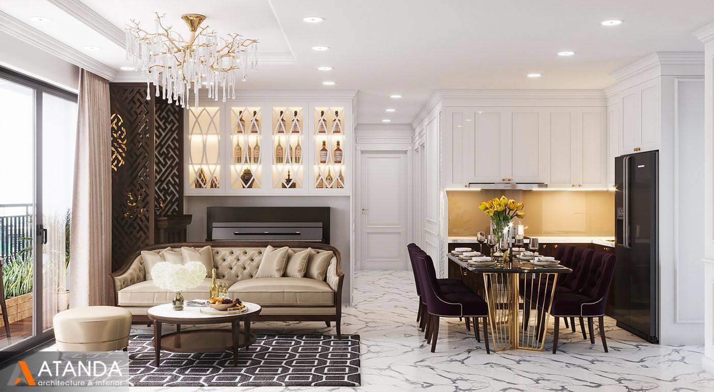 Căn hộ tone màu nâu be sang trọng